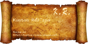 Kustos Rózsa névjegykártya