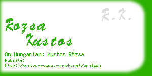 rozsa kustos business card