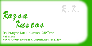 rozsa kustos business card